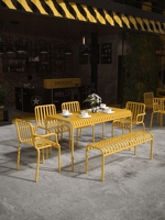 Table à manger industrielle moderne en métal ensemble de chaises mobilier d'extérieur pour la cour toit route café lait thé boutique cuisine