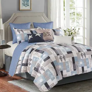 Custom Printed Design bed linen 100% polyester king size plain bedspread