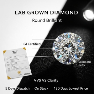 ราคาขายส่ง เพชรขาวเพาะเลี้ยงในห้องปฏิบัติการทรงกลม พร้อมใบรับรอง IGI เพชรหลวมสังเคราะห์ - Product Image 1