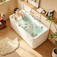 Bain à remous intérieur encastrable de luxe moderne à LED, écologique, avec contrôle Balboa et bulles d'air, pour villa, à prix d'usine