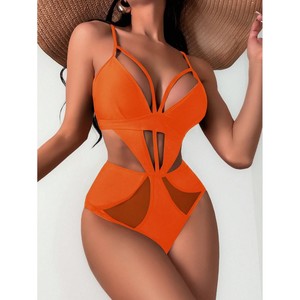Maillot de bain une pièce sexy pour femme 2023 avec tissu patchwork en gaze - Product Image 4