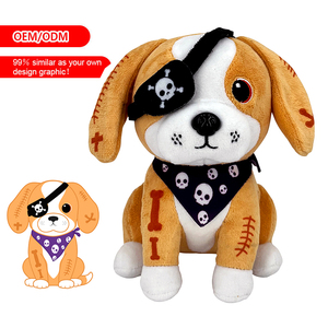 EN71 cucciolo di Halloween peluche animale di peluche Logo personalizzato <span class=keywords><strong>tutti</strong></span> i santi giorno decorare nero e marrone chiaro Coonhound Plushie Festival regalo - Product Image 2