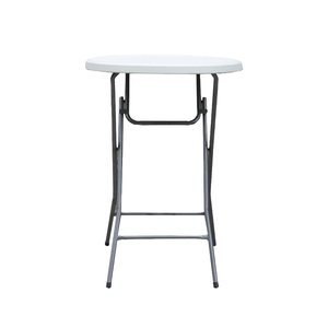 Core-01 Event-Grade Oval Plastic Foldable <b>Bar</b> <b>Table</b> in White for Home <b>Bar</b> Living Room Hotel Park & Outdoor Festivities - Product Image 1