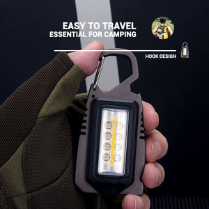 Multifunctional COB LED <b>Work</b> <b>Light</b> - Type-C Rechargeable Keychain Flashlight with Metal Carabiner Bottle Opener Safety Hammer - Product Image 2