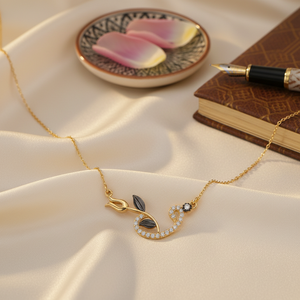 14K สีทอง TULIP VAV สร้อยคออิสลามจี้ดีสำหรับผู้หญิงทำในตุรกี - Product Image 3