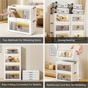 Eco-Friendly PP Injection Molded Rectangle Folding Wardrobe Storage Container >35L Capacity Modern-Style Multi-Use Heavy-Duty - Product Image 4