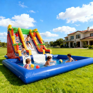 Chất lượng cao thương mại cấp PVC <span class=keywords><strong>Inflatable</strong></span> công viên nước trượt với hồ bơi cho Trampoline công viên & Sử dụng ngoài trời trẻ em Người lớn - Product Image 1