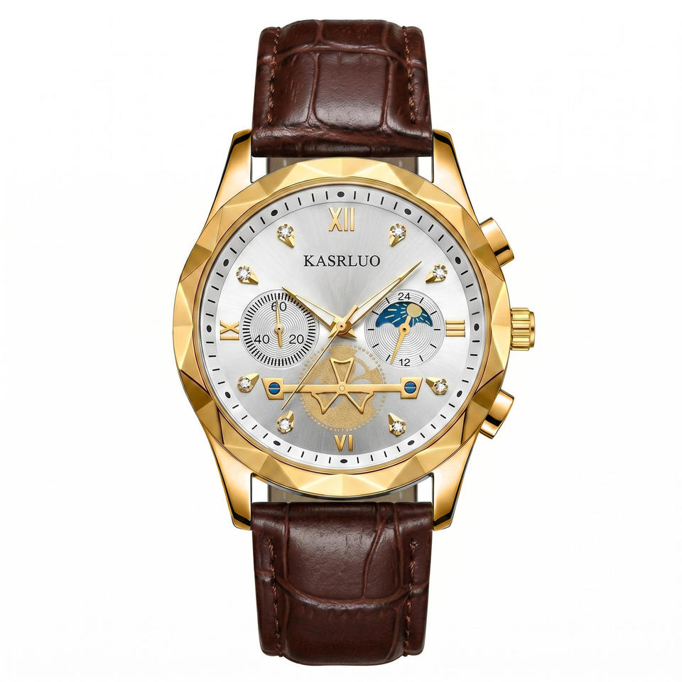 Leather Layout Picture Simple Clean Layout Men's Quartz Watch High Quality Leather Watch Strap ...