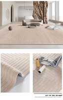 Tapis texturé en acrylique tufté fait main avec motif vague, tapis de luxe texturé, adapté aux animaux domestiques, antidérapant, taille/couleur personnalisable, moderne