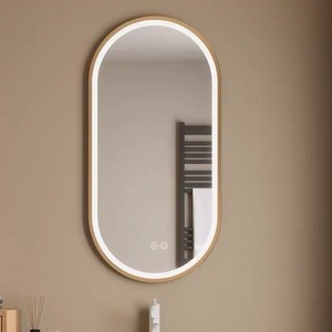 High-quality Small Size 60cm Plywood <strong>Bathroom</strong> <strong>Cabinet</strong> with Led Mirror and Side <strong>Cabinet</strong> Ceramic Basin Vanity - Product Image 2