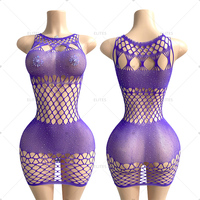 Lingerie sexy en résille ELITES, tenues de strip-teaseuse en résille avec strass, tenues de rave, vêtements de danse exotique, tenues de Bottle Girl