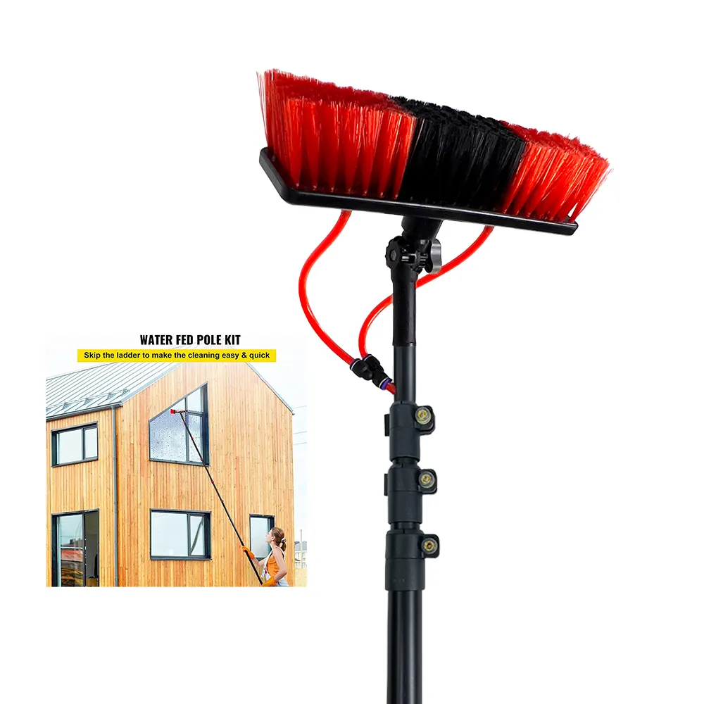 Qiyun New Arrivals Long Handle Adjustable Telescopic Water Fed Pole Window Clean Brush