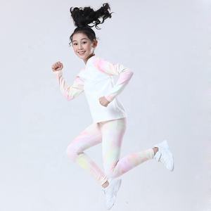 ชุดเลกกิ้งสำหรับออกกำลังกายแขนยาวพิมพ์ลาย2ชิ้นสำหรับเด็กชุดออกกำลังกายเล่นโยคะเทรนด์ใหม่ปี2023 - Product Image 5