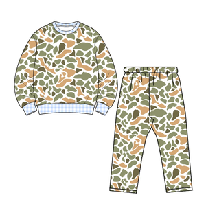 Tenues deux pièces pour garçons personnalisables, imprimé camouflage, haut à manches longues, ensembles de jogging, vêtements pour enfants automne-hiver - Product Image 3