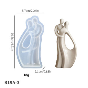 Stampo in Silicone per Gesso a Forma di Coppia Astratta 3D YS, Statuetta in Resina per Decorazione <span class=keywords><strong>Casa</strong></span>, Figurina di Coppia Abbracciata Maschio e Femmina - Product Image 6
