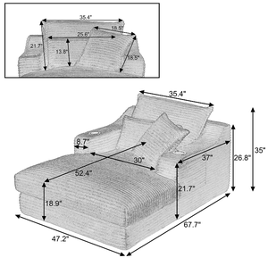 Canapé moderne confortable et rembourré de 47,24 pouces avec design de coussin unique, fauteuil lounge pour appartements, hôtels et salons - Product Image 6