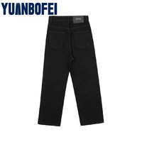 Jeans décontractés pour femmes YUBOFEI, coupe droite, respirants, pantalon en denim de 9 pouces avec taille haute, logo moustache, lavage, différentes tailles disponibles