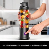 Mixeur-presse-agrumes portable, 12 lames en acier inoxydable, 450 ml, mini mixeur à fruits, rechargeable par USB, batterie 1500 mAh, pour la maison et les voyages