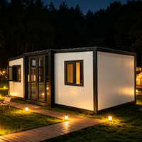 Bâtiment modulaire préfabriqué extensible multi-unités pour camping, bureau de chantier et appartement de jardin