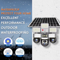 Cámara Solar de 4MP con Iluminación LED, Tres Pantallas, 4G, SIM, Seguridad, CCTV Solar, Monitor Inalámbrico, Cámara IP, Control Remoto, Aplicación V380
