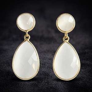 ต่างหูเงินแท้ทำมือประดับพลอยสไตล์โบโฮแฟชั่นสำหรับทุกเพศ - Product Image 2