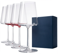 Verre à vin rouge en cristal à bord carré, pied long, transparent, avec boîte cadeau, pour mariage, banquet, bar à domicile, vaisselle de bar, vente en gros