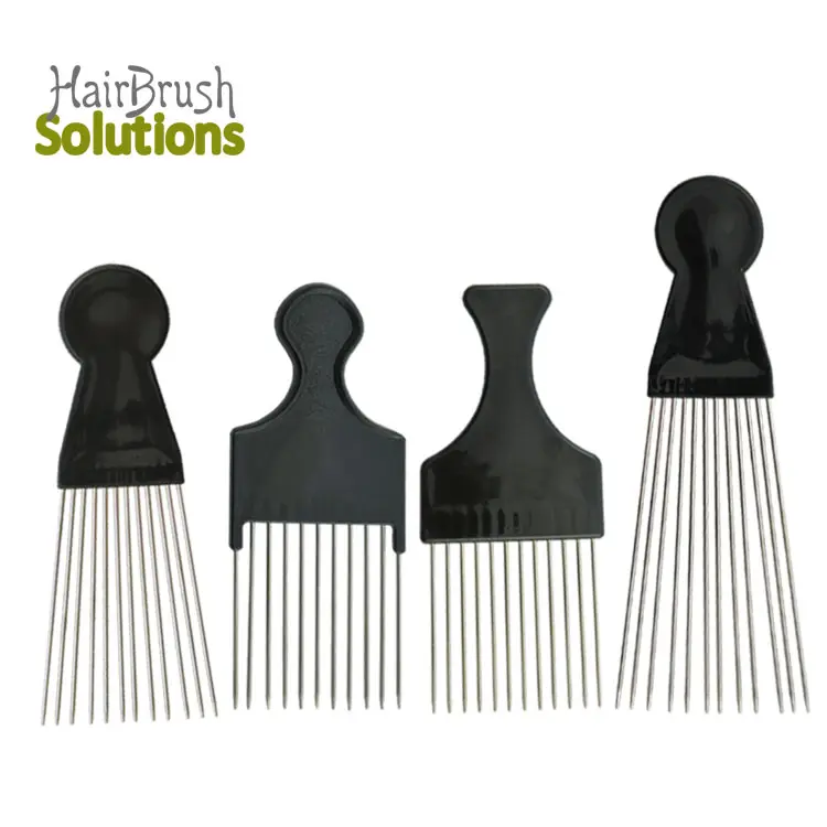 Изготовленная на заказ 4 шт. вилка расческа Comb черный кулак волос металлический вентилятор афро палочки человек гребень для волос для укладки волос