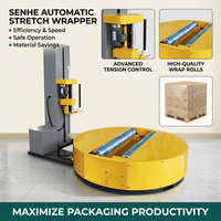 Máquina Envolvedora de Palés Industrial de Alta Resistencia con Mesa Giratoria Ajustable para Envoltura de Film en Logística, Almacenes y Manufactura
