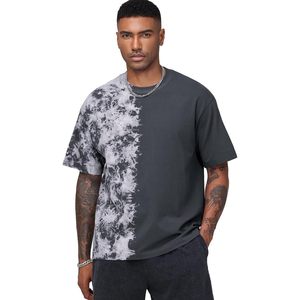 T-shirt surdimensionné tie-dye pour femmes grandes tailles, en coton, manches courtes, col rond, haut décontracté - Product Image 4