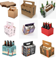 Individuelle 2er-, 4er- und 6er-Pack Flaschenträger aus Karton für Bier und Wein