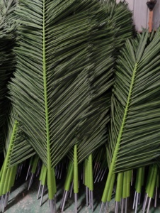 Feuilles de <span class=keywords><strong>palmier</strong></span> tropical artificielles résistantes aux UV, branches de cocotier artificielles séchées, plante prête à l'emploi avec branches et feuilles - Product Image 6