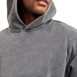 เสื้อฮู้ดดี้ผู้ชายสไตล์วินเทจคุณภาพสูง ล้างสีแบบแอซิด ทรงบ็อกซี่ แฟชั่นสตรีท สวมใส่สบาย - Product Image 5