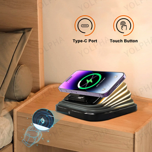 <strong>Foldable</strong> Moonlight Bedside Night Light Color-<strong>changing</strong> Touch Button Wireless Charger for IPhone Samsung Room Decoration Desk Lamp - Product Image 2