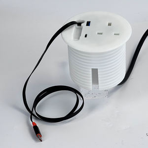 Usine 3 pouces EU Power Round Grommet Socket 1AC Outlet USBA Type-c Canapé <span class=keywords><strong>Table</strong></span> Encastré Câble de charge rétractable Banque d'alimentation - Product Image 2