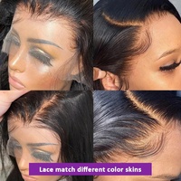 Perruque 360 Lace en gros d'usine, peut être permanentée et teinte, modification de la forme du visage, cheveux humains indiens bruts, HD transparente