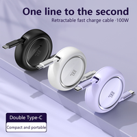 A3 OEM Câble USB Rétractable Mini 100W 5A à Charge Rapide 1.2M en Nylon, Câbles de Chargeur TYPE-C Compatibles IOS et MacBook, Vente Chaude