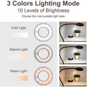عرض رائع ، مع حامل ثلاثي أرضي وحامل مكتبي ، مصباح دائرة Led مع ، من من من من من من - Product Image 6