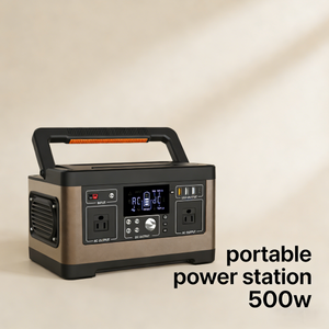 แบตเตอรี่สำรองพลังงานแสงอาทิตย์ 500W สำหรับแคมป์ปิ้ง 110V/220V USB AC พร้อมไฟฉายคลื่นไซน์บริสุทธิ์ และพอร์ต Type C สำหรับใช้ในรถยนต์และกิจกรรมกลางแจ้ง - Product Image 1