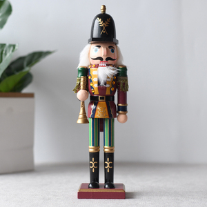 ไม้นัทแครกเกอร์ระฆังรูปทหารรูปปั้นนัทแครกเกอร์สีสันสดใสทำด้วยมือสำหรับตกแต่งวันหยุด - Product Image 1