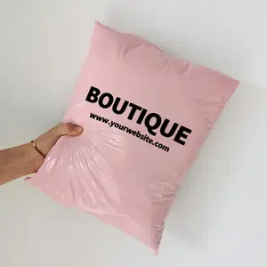Sacchetti postali impermeabili per corriere in polietilene nero rosa personalizzato pacchetti di abbigliamento riciclabili sacchetti di spedizione sacchetti di imballaggio in plastica