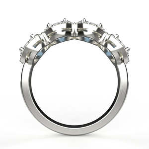 Bague en argent sterling 925 avec saphir bleu et moissanite - Product Image 3