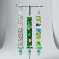Lot de 3 attaches-sucettes en polyester sans BPA, design épuré, pour bébés de 1-2 et 2-4 ans
