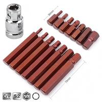 Juego de 15 Llaves de Tubo Hexagonales S2 de 1/2 Pulgada, Cromadas, de Grado Industrial, Mango Recto, Garantía de 3 Años, Herramientas de Reparación Automotriz
