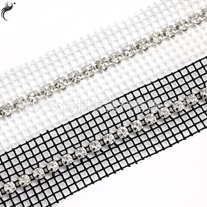 Rhinestone Mesh Trim 5mm Single Row Round Flatback DIY Jewelry Accessories For <b>Bags</b> Shoes Dress Hat Decoration - Product Image 1