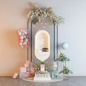 Cabine téléphonique de mariage à DEL avec lumières de plusieurs couleurs, support de livre d'or, cabine téléphonique blanche pour la décoration de mariage - Product Image 5