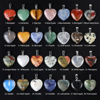 Collier pendentif cœur en pierres précieuses naturelles en gros, bijoux en cristal de guérison pour le Reiki, cadeau spirituel de la Saint-Valentin
