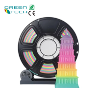 Greentech Rainbow Gradient Silk PLA Filament Bundel Netjes Gewikkeld Multicolor 3D Printer Filament 1.75mm Diameter 1kg Netto Gewicht