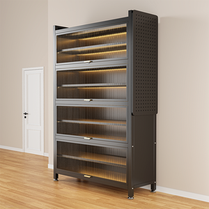 Armoires de rangement personnalisables avec panneaux anti-poussière, présentoir autoportant à plusieurs niveaux adapté aux maisons, écoles et bureaux - Product Image 3