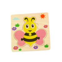 Papan Belajar Puzzle Kayu 3D Montessori Bentuk Hewan Balok Jigsaw Alfabet Mainan Edukasi Dini ASTM CE CPC OEM ODM