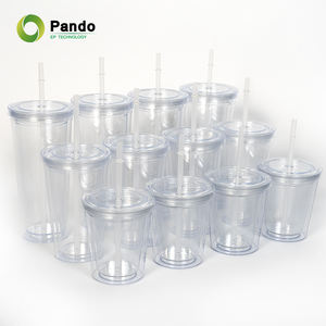 <span class=keywords><strong>Mlife</strong></span> BPA แก้วพลาสติกสองชั้นแบบใช้ซ้ำได้พร้อมฝาปิดพลาสติกใสแก้วดื่มเย็น - Product Image 2